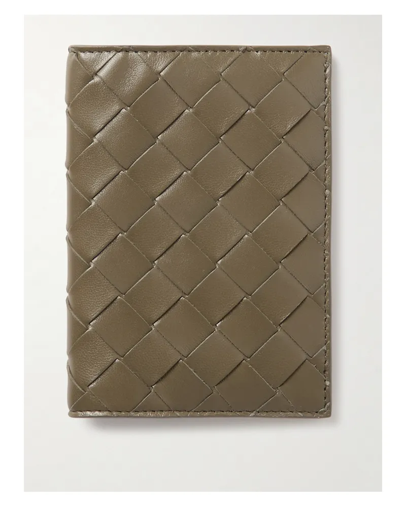 Bottega Veneta Reisepassetui Aus Intrecciato-leder - Grün Grün