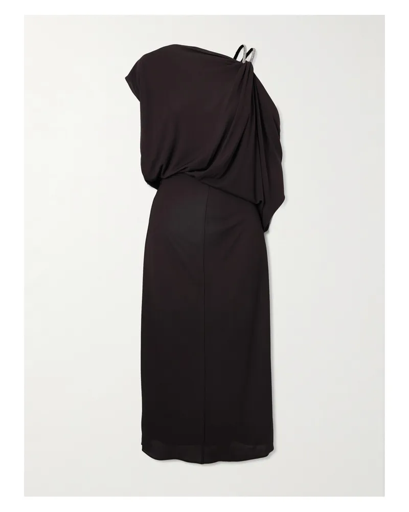 Tom Ford Asymmetrisches Midikleid Aus Jersey Mit Falten Und Verzierungen - Braun Braun