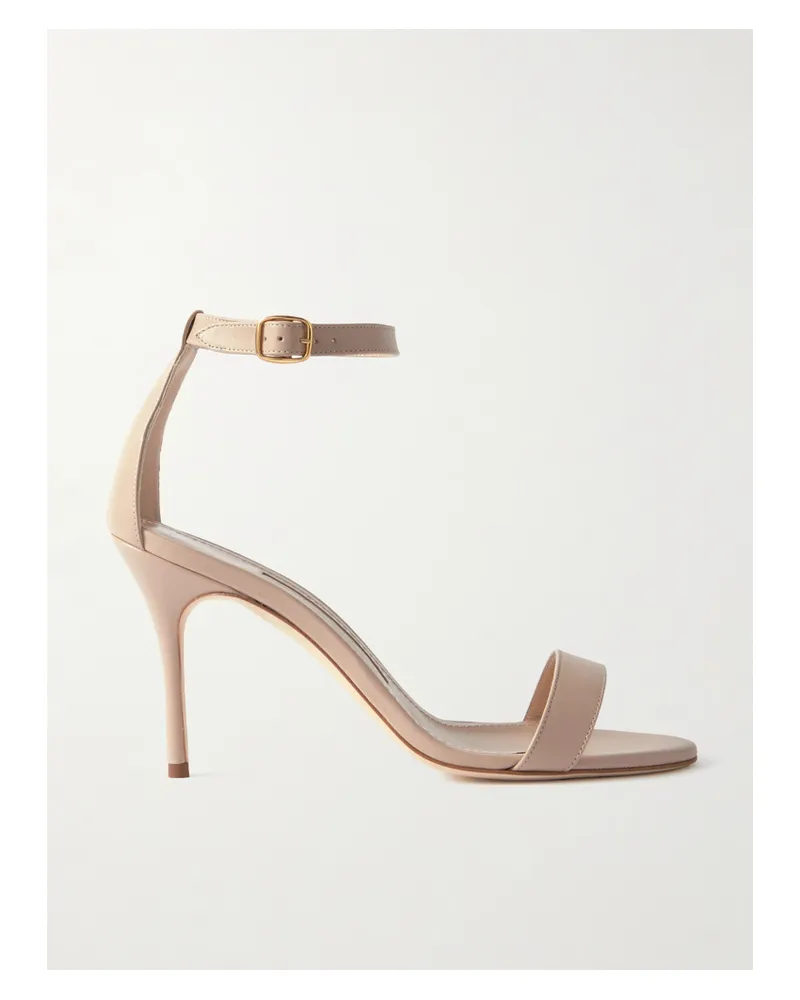 Manolo Blahnik Chaos 90 Leather Sandals - Neutrals Neutrals