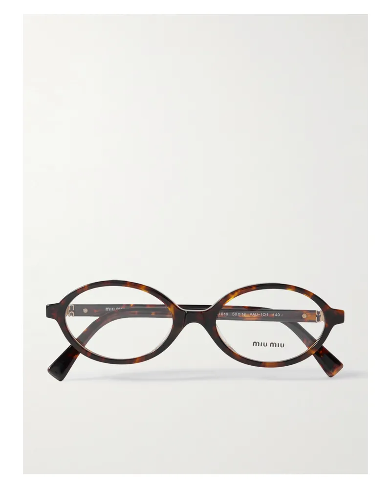 Miu Miu Brille Mit Ovalem Rahmen Aus Azetat In Hornoptik Horn