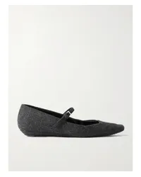 Loulou Studio Regane Mary-jane-ballerinas aus Flanell Grau