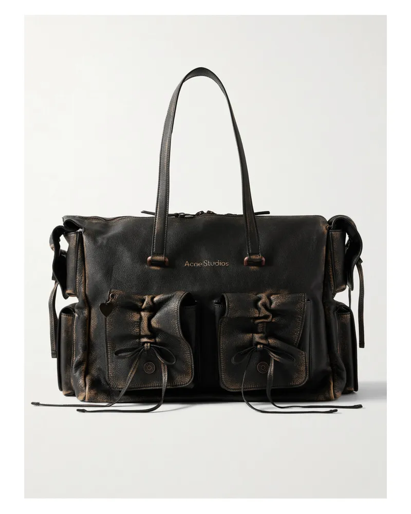 Acne Studios Distressed Leather Shoulder Bag - Brown Brown