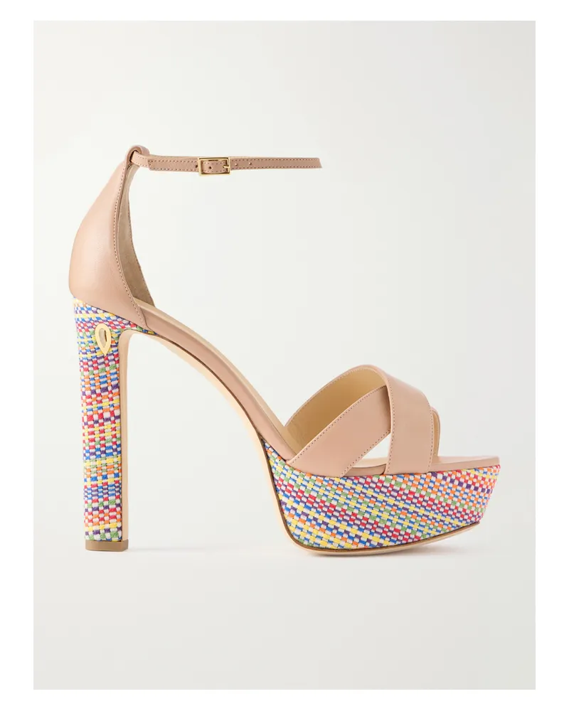 Jennifer Chamandi Leonardo 130 Leather Platform Slingback Sandals - Multi Multi