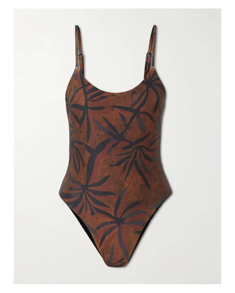Sara Cristina Ocean Printed Swimsuit - Brown Brown