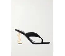 Opyum Mules Aus Satin Mit Verzierung - Schwarz