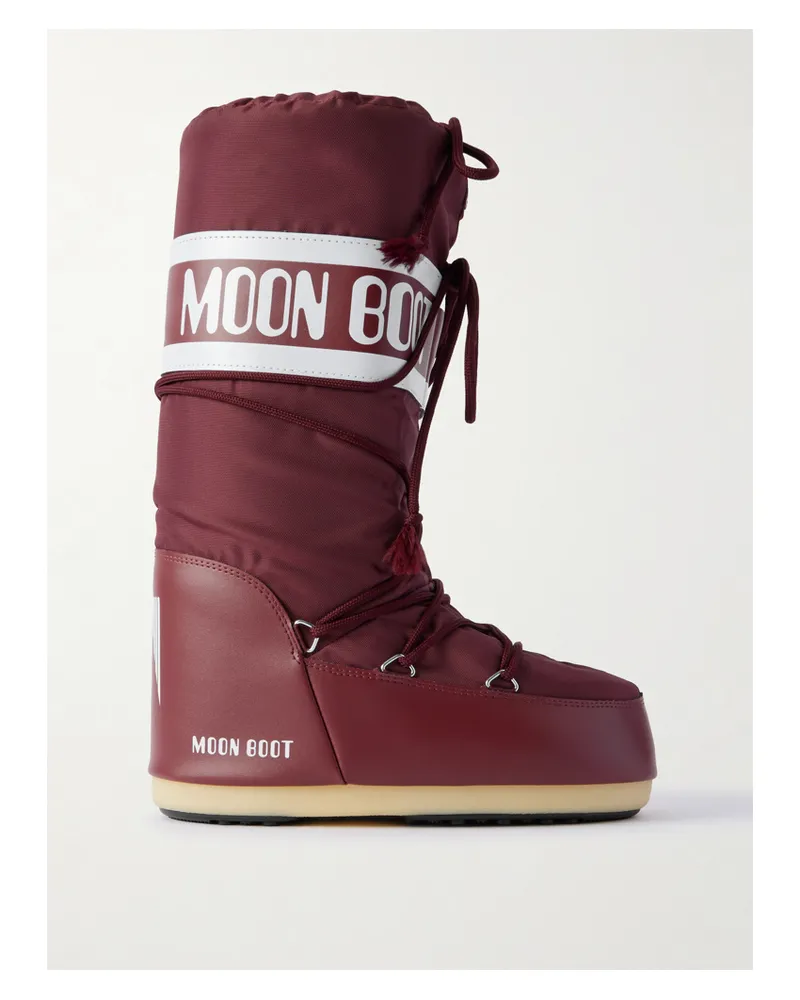 Moon Boot Icon Shell Snow Boots - Burgundy Burgundy