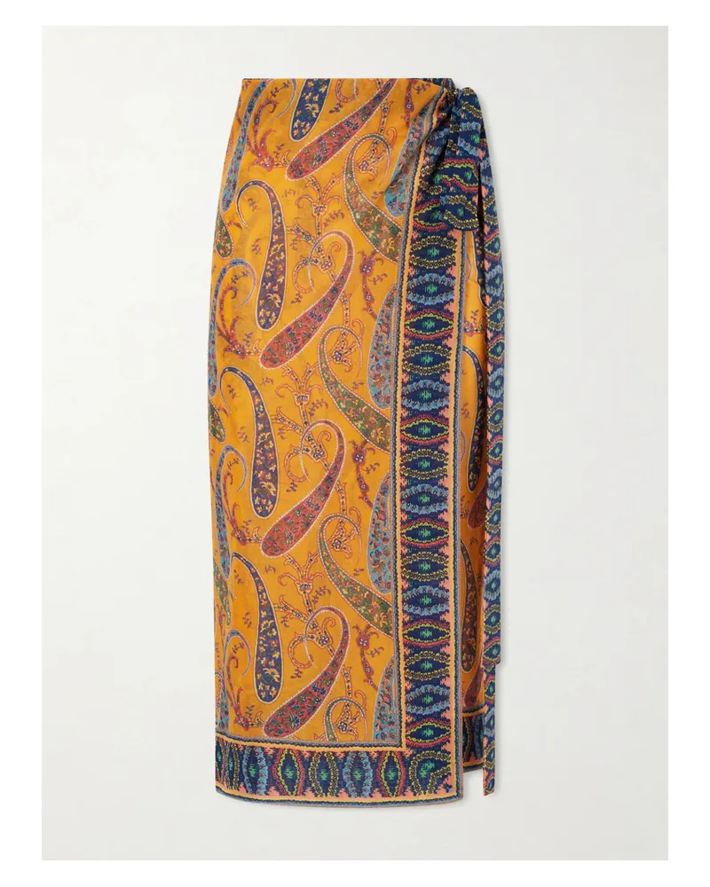 Etro Printed Cotton Coverup - Orange Orange