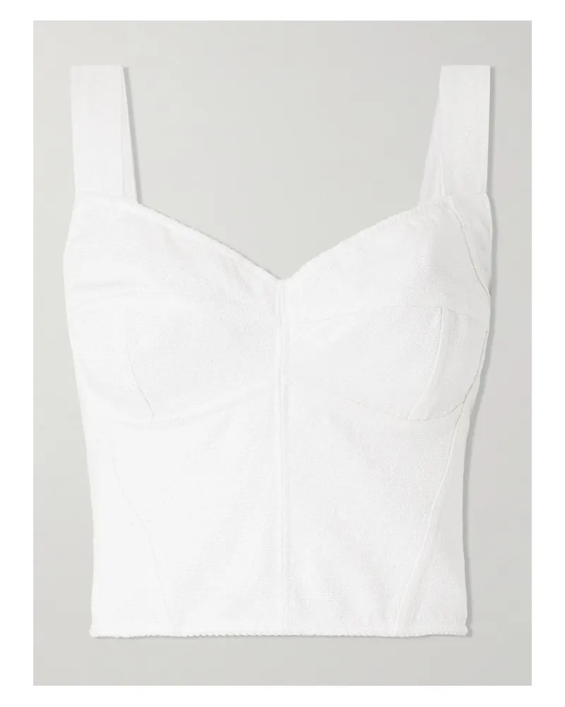 Dolce & Gabbana Verkürztes Bustier Aus Matelassé - Weiß Weiß