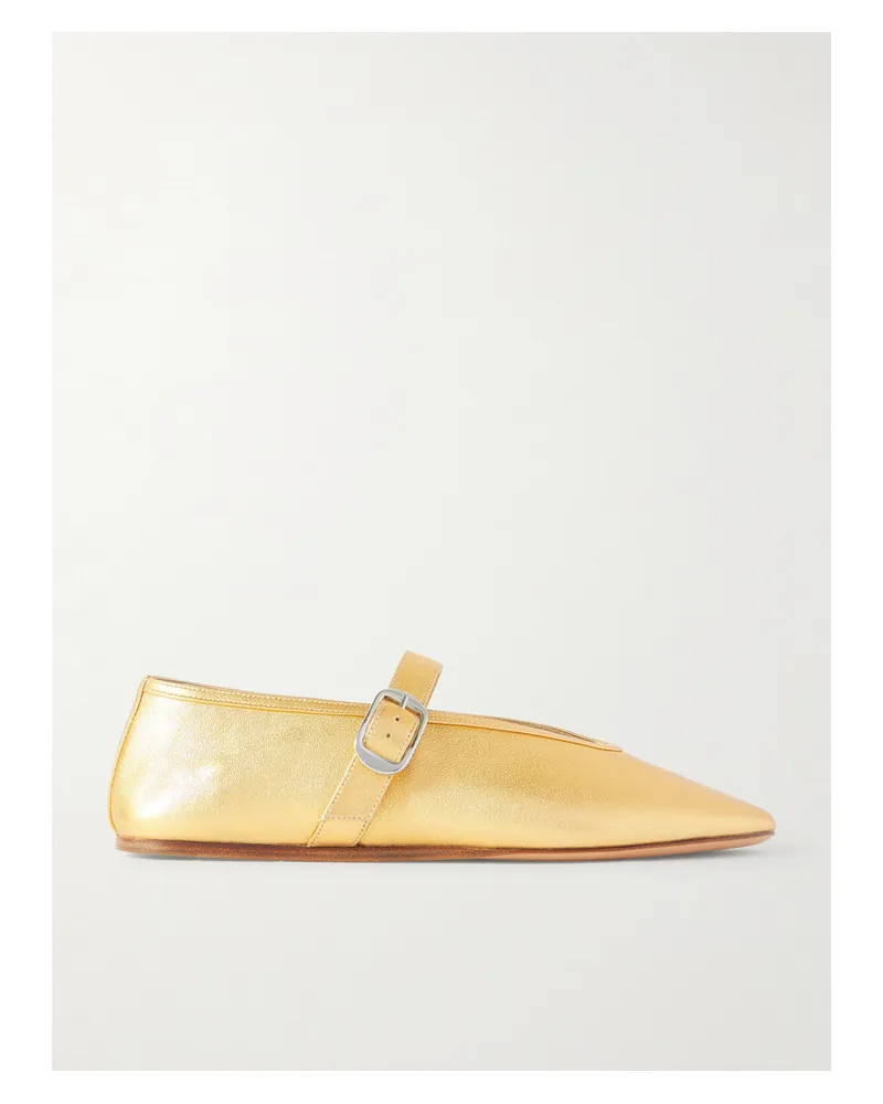 Le Monde Béryl Stella Mary-jane-ballerinas Aus Metallic-leder - Gold Gold