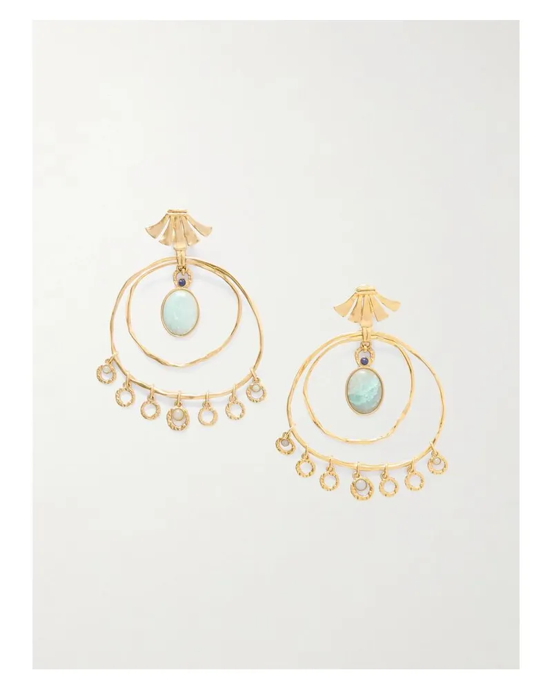 Chloé Sunflower Goldfarbene Ohrringe Mit Amazoniten Und Sodalithen Gold