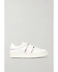 Valentino Garavani Rockstud Untitled Sneakers aus Leder Weiß