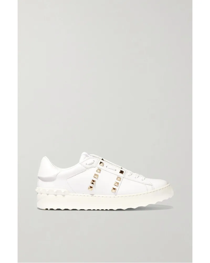 Valentino Garavani Rockstud Untitled Sneakers aus Leder Weiß