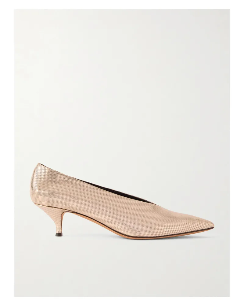 Emme Parsons Veneto Pumps Aus Strukturiertem Metallic-leder - Gold Gold