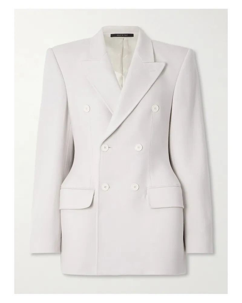 Balenciaga Hourglass Doppelreihiger Blazer Aus Kaschmir - Creme Creme