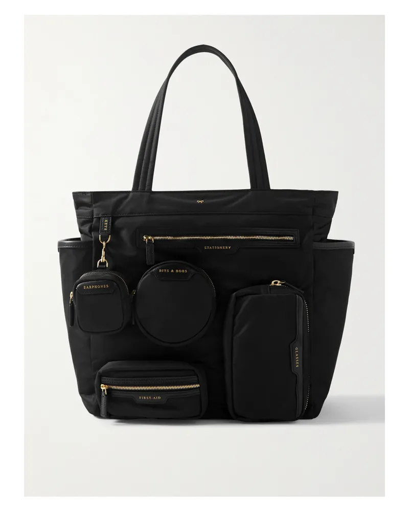 Anya Hindmarch Commuter Leather-trimmed Econyl Tote - Black Black