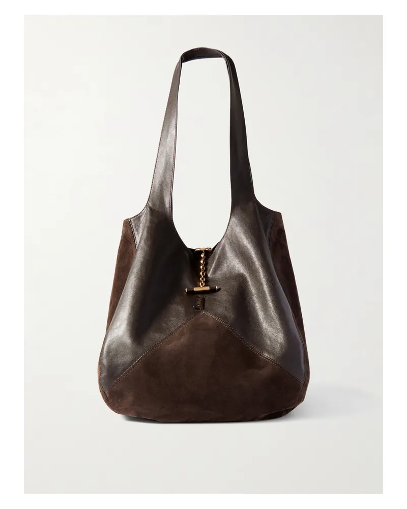 Chloé Balloon Tote Aus Leder Und Veloursleder - Braun Braun