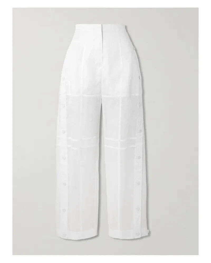 Jil Sander Hose Mit Weitem Bein Aus Baumwoll-voile - Weiß Weiß
