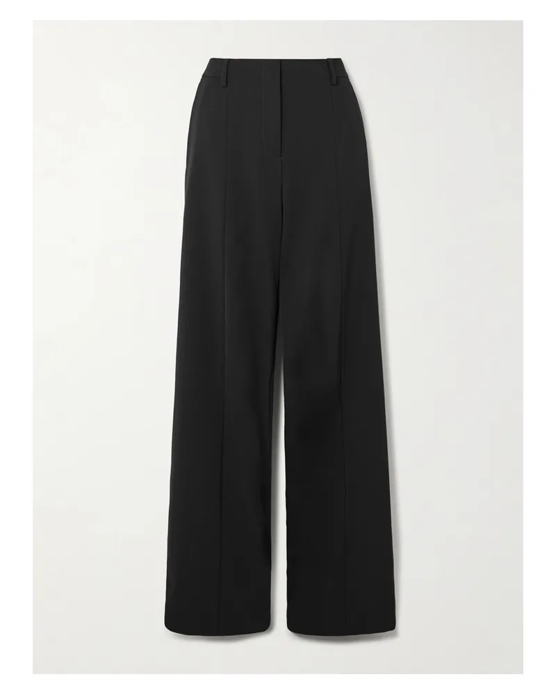 Jean Paul Gaultier Hose Mit Weitem Bein Aus Twill Mit Steg - Schwarz Schwarz