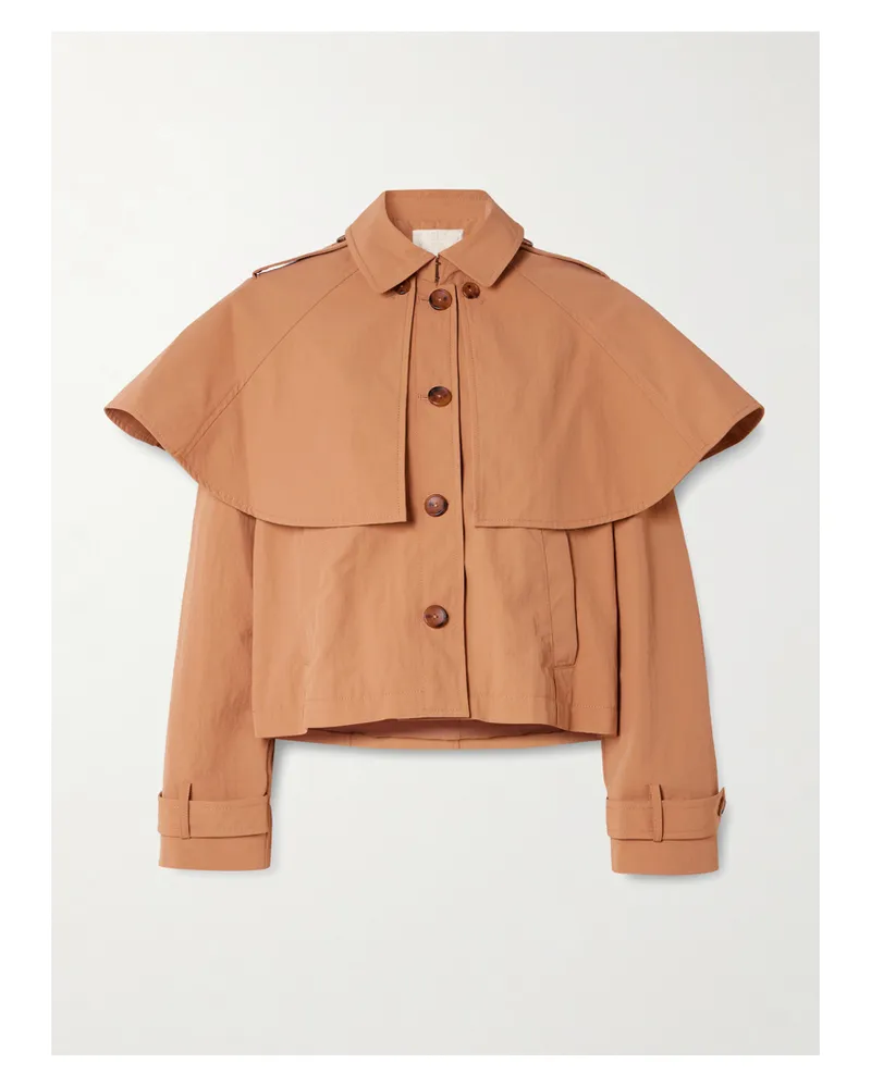 Ulla Johnson River Jacke Aus Shell In Knitteroptik Mit Cape-effekt - Braun Braun