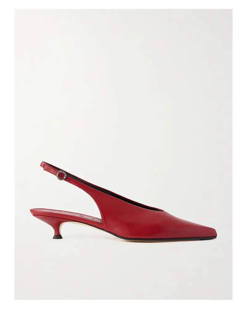 aeyde Camila Leather Slingback Pumps - Red Red