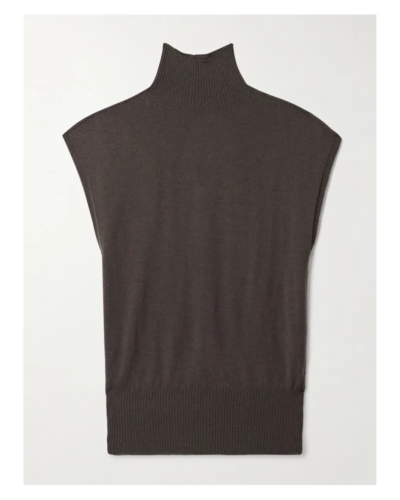 Rick Owens Wollpullover Mit Stehkragen - Braun Braun
