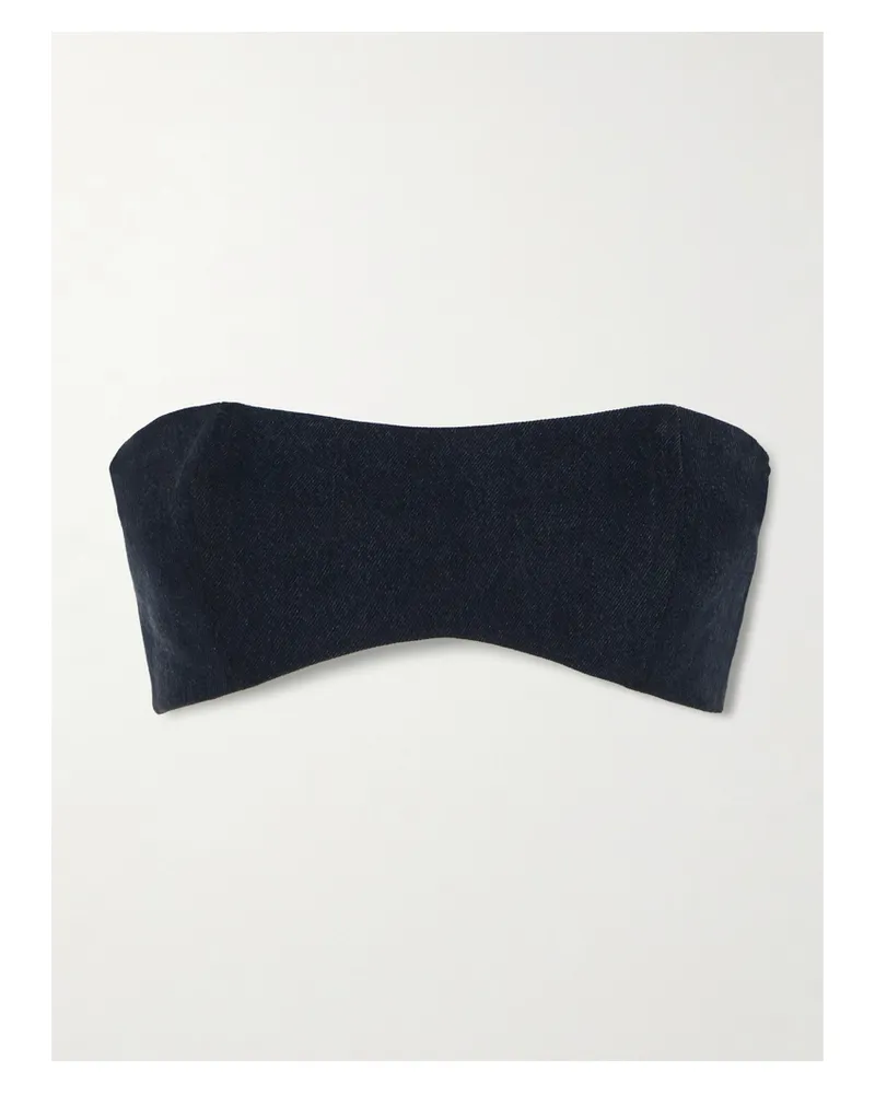 AGOLDE Maria Mcmanus Organic And Recycled-denim Bandeau Top - Black Black