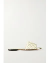 Bottega Veneta Pantoletten aus Gestepptem Leder Creme