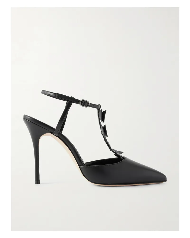Manolo Blahnik Maurata 105 Leather Pumps - Black Black