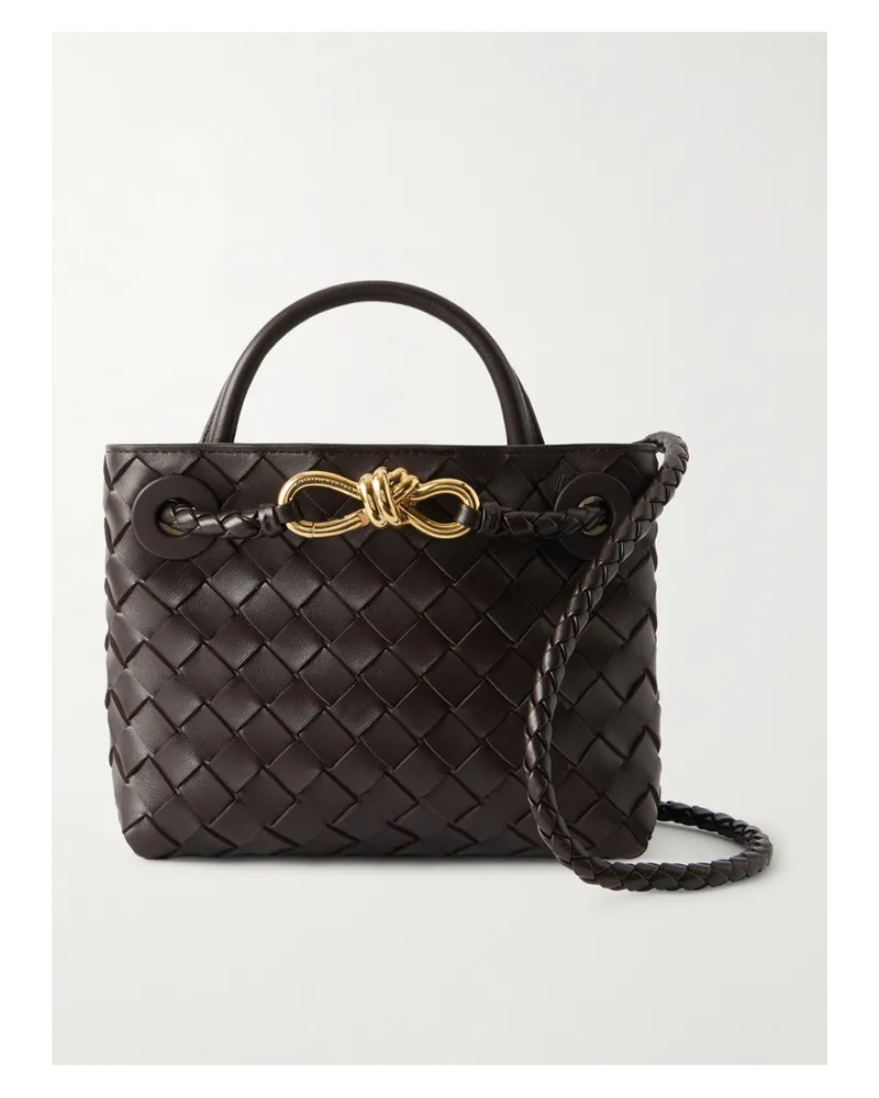 Bottega Veneta Andiamo Small Intrecciato Leather Tote - Brown Brown
