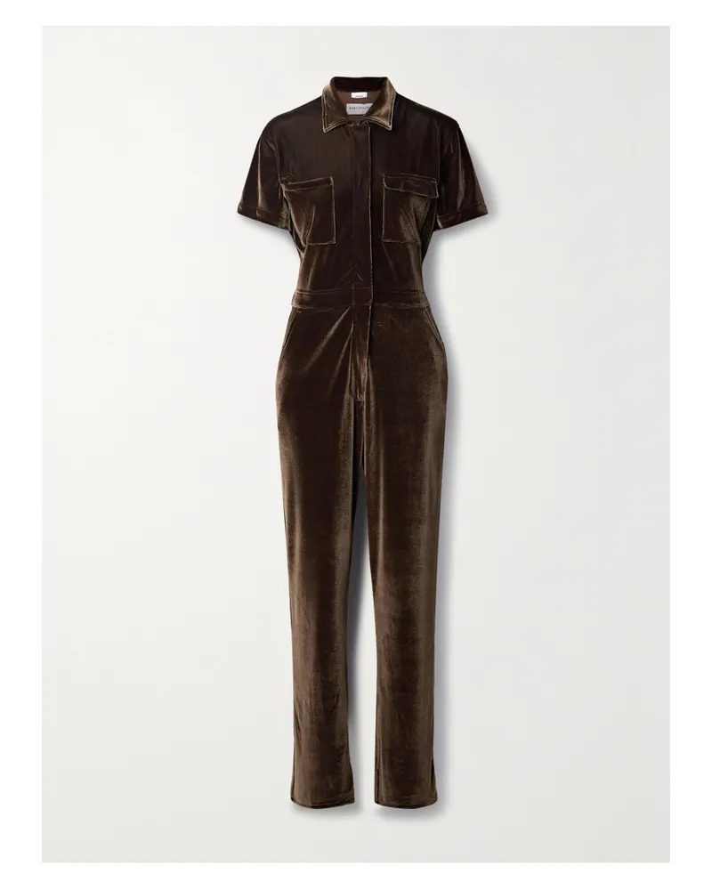Rivet Utility Worker Jumpsuit Aus Samt - Braun Braun