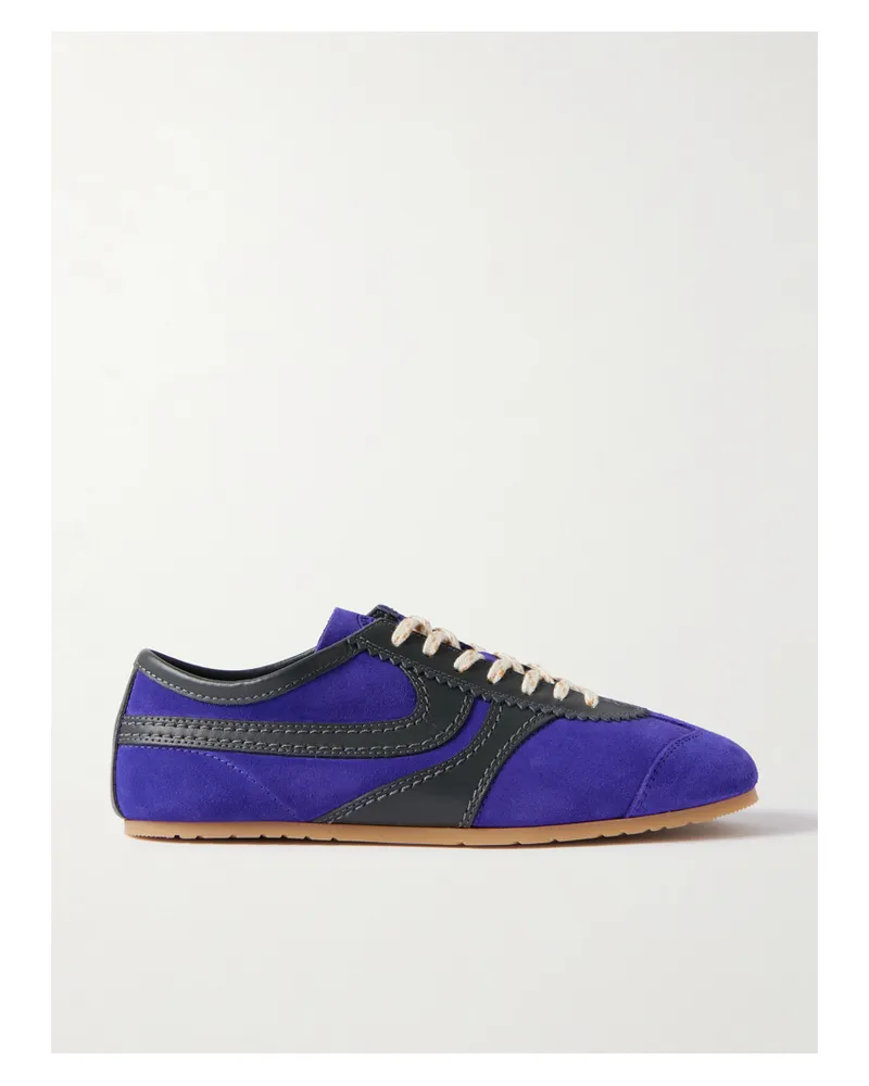 Dries van Noten Sneakers Aus Veloursleder Mit Lederbesatz - Lila Lila