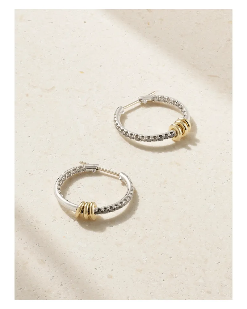 Spinelli Kilcollin Argo Demi Creolen Aus Sterlingsilber Und 18 Karat Gold Mit Diamanten Silber