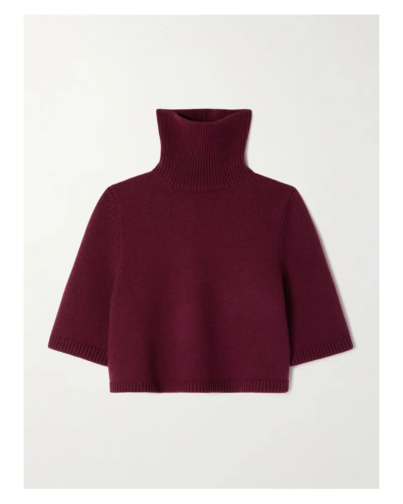 Alaïa Verkürzter Stehkragenpullover Aus Einer Kaschmirmischung - Burgunder Burgunder
