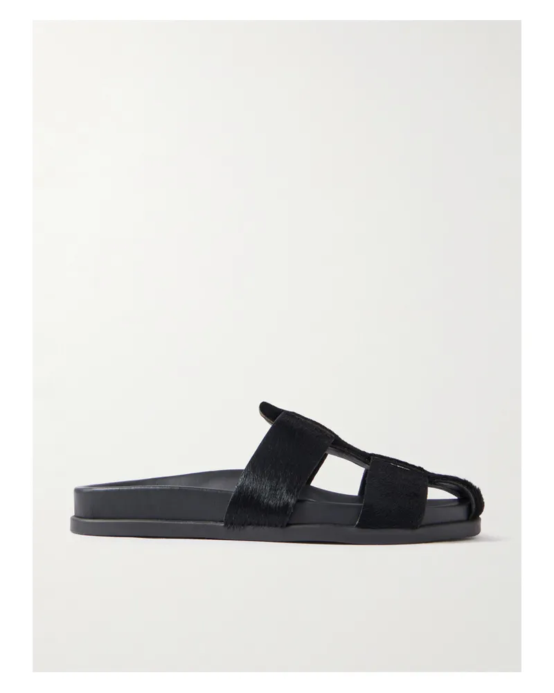 Ancient Greek Sandals Skafi Calf Hair Sandals - Black Black