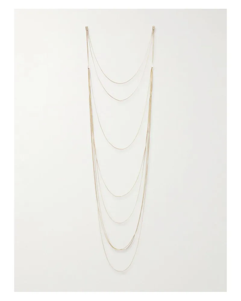 Alaïa Mehrlagige Goldfarbene Ohrringe Gold