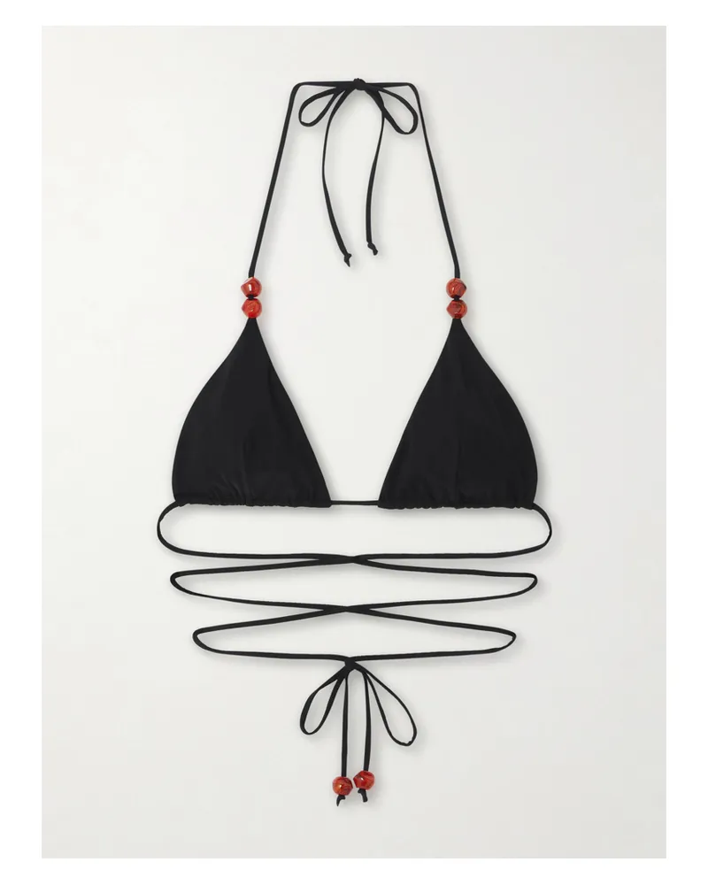 Magda Butrym Bikini-oberteil Mit Zierperlen - Schwarz Schwarz