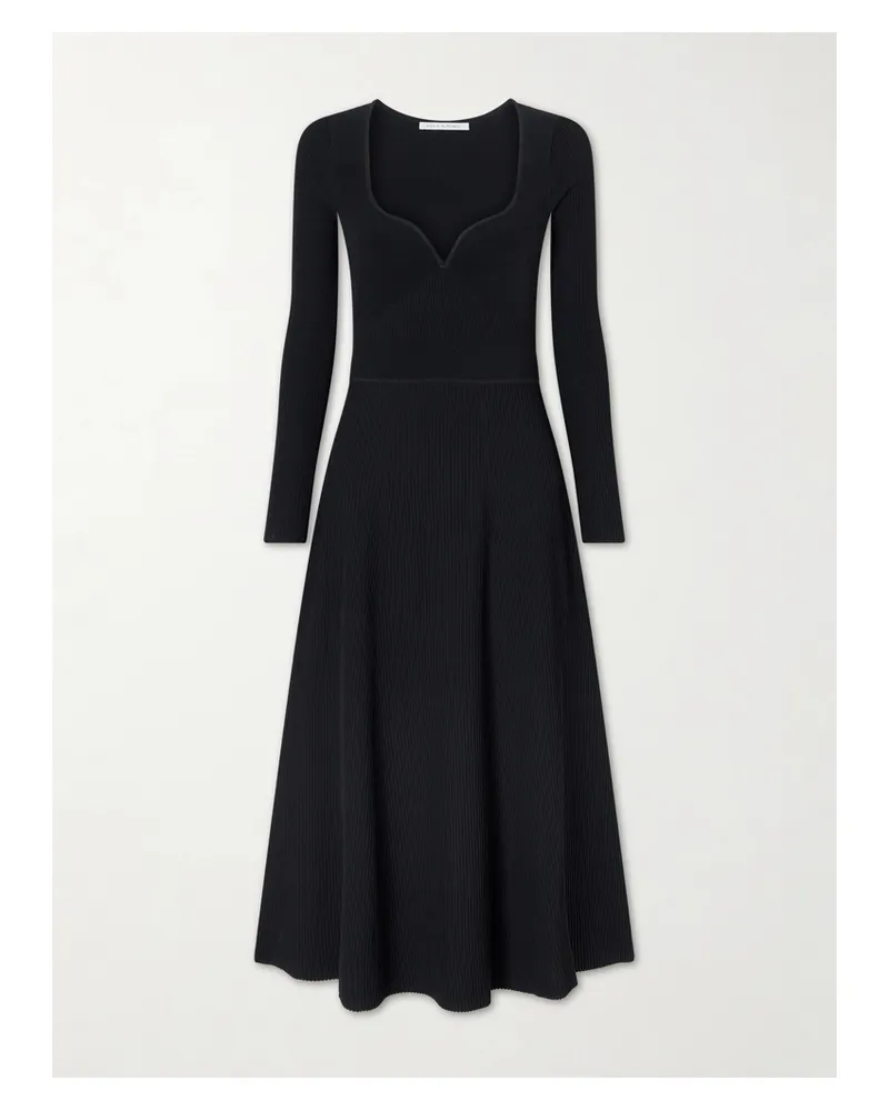Maria Mcmanus Ribbed Stretch-jersey Bustier Maxi Dress - Black Black