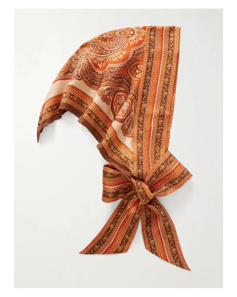 Zimmermann Printed Silk Headscarf - Metallic Metallic