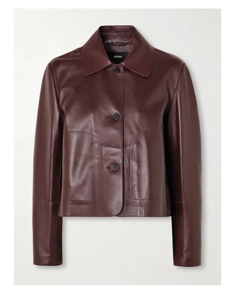 Arma Emy Leather Jacket - Burgundy Burgundy