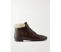 Phedry Shearling-trimmed Ankle Boots - Brown