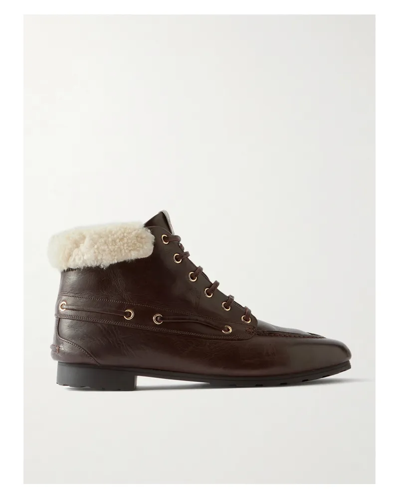 Bally Phedry Shearling-trimmed Ankle Boots - Brown Brown