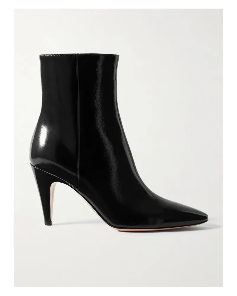 Gianvito Rossi Amelia 80 Ankle Boots Aus Glanzleder - Schwarz Schwarz