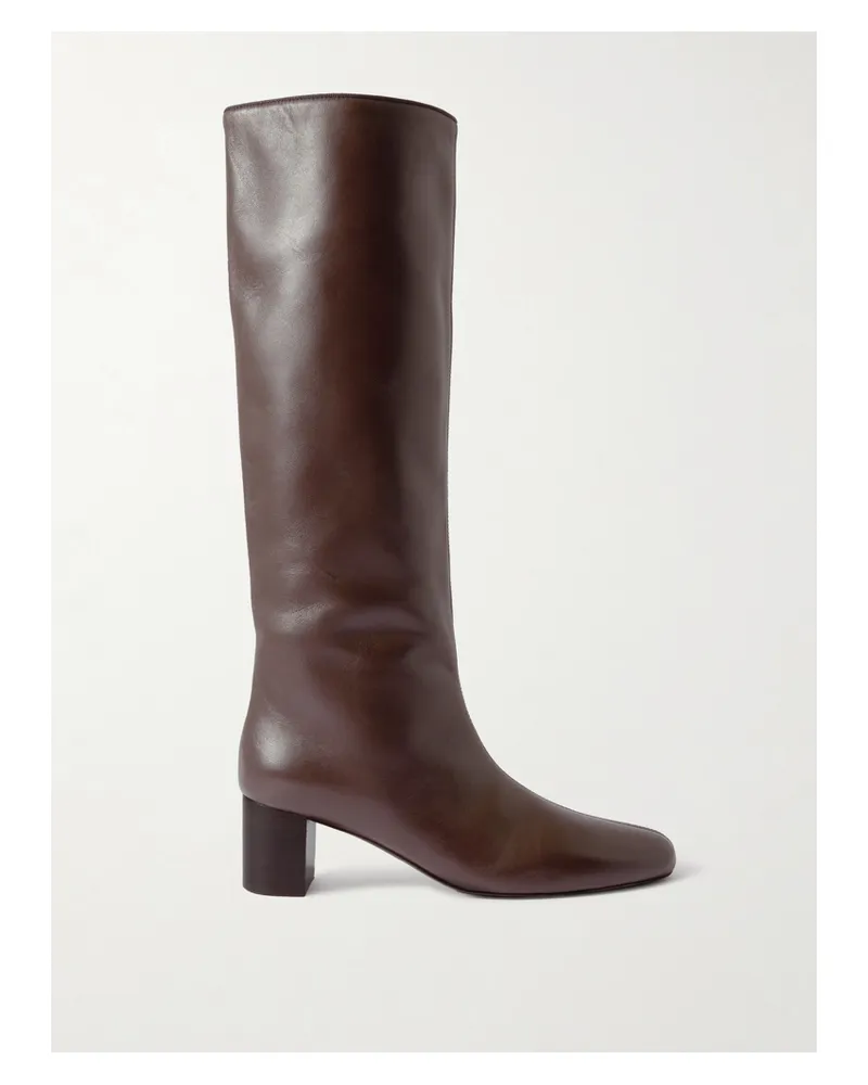 Totême Kniehohe Stiefel Aus Leder - Braun Braun