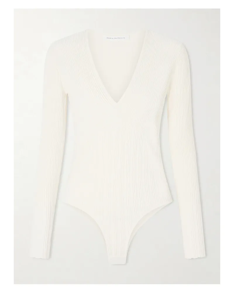 Maria Mcmanus Recycled Ribbed-knit Bodysuit - Neutrals Neutrals