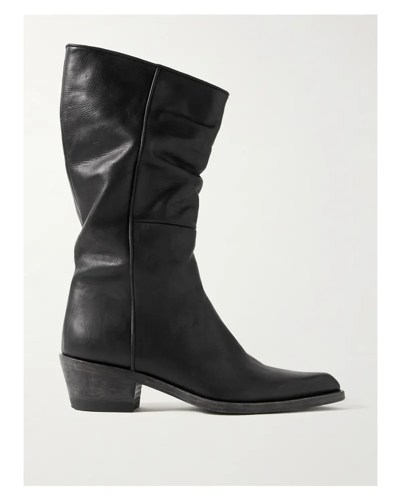 KHAITE Clive Leather Boots - Black Black