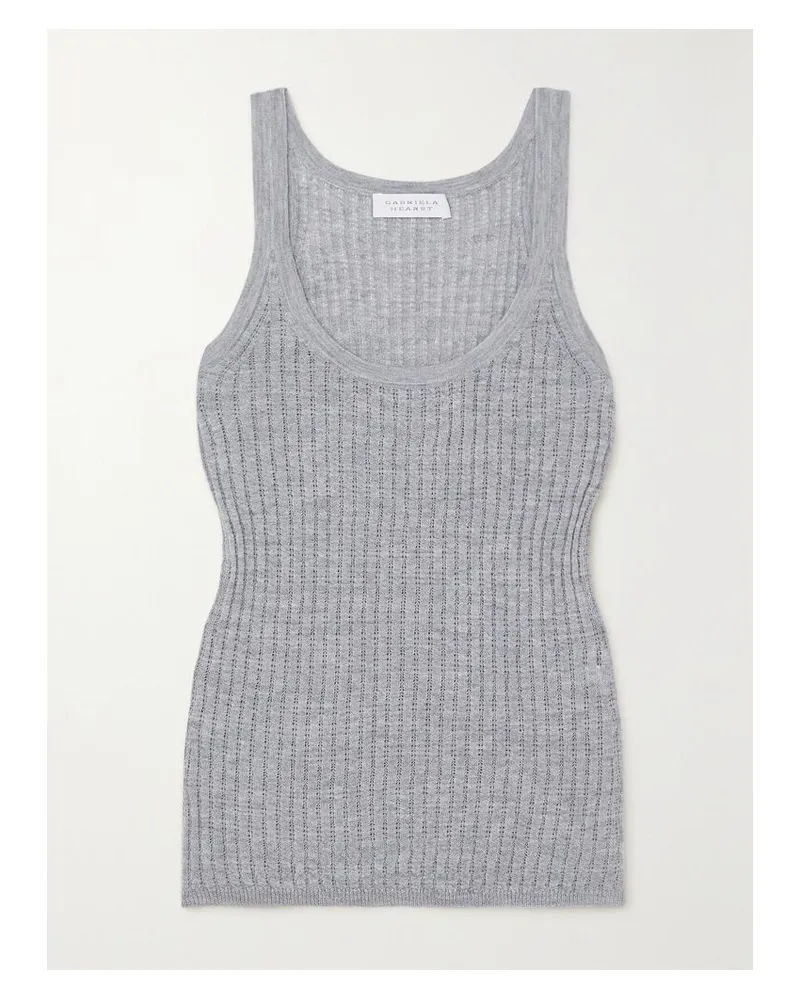 Gabriela Hearst Nevin Tanktop Aus Einer Kaschmir-seidenmischung In Pointelle-strick - Grau Grau