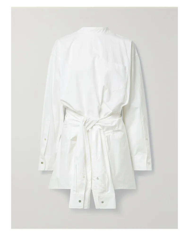 Interior Caleb Mini-hemdblusenkleid Aus Baumwollpopeline - Wollweiß Wollweiß