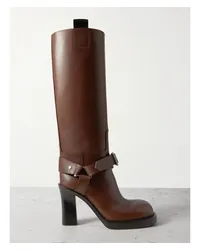 Burberry Le Stirrup Kniehohe Stiefel aus Leder Braun