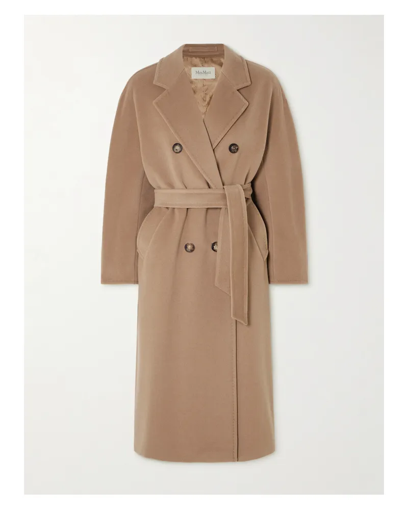 Max Mara Madame 101801 Icon Double-breasted Wool And Cashmere-blend Coat - Brown Brown