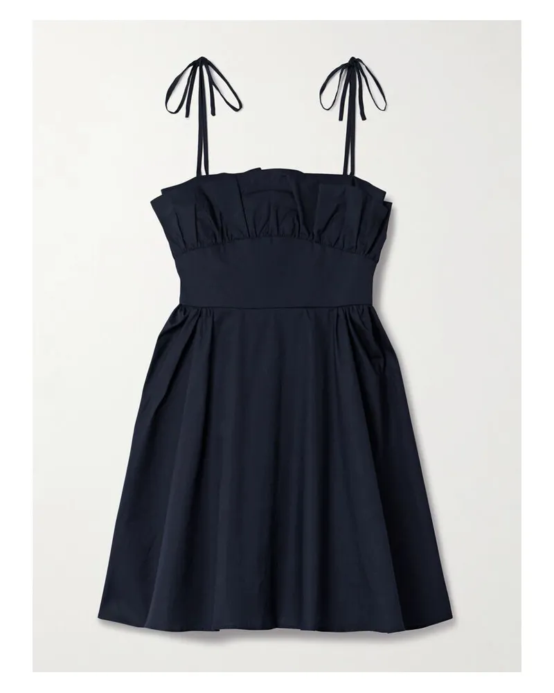 Kika Vargas Mia Minikleid Aus Popeline Aus Einer Baumwollmischung Mit Rüschen - Blau Blau